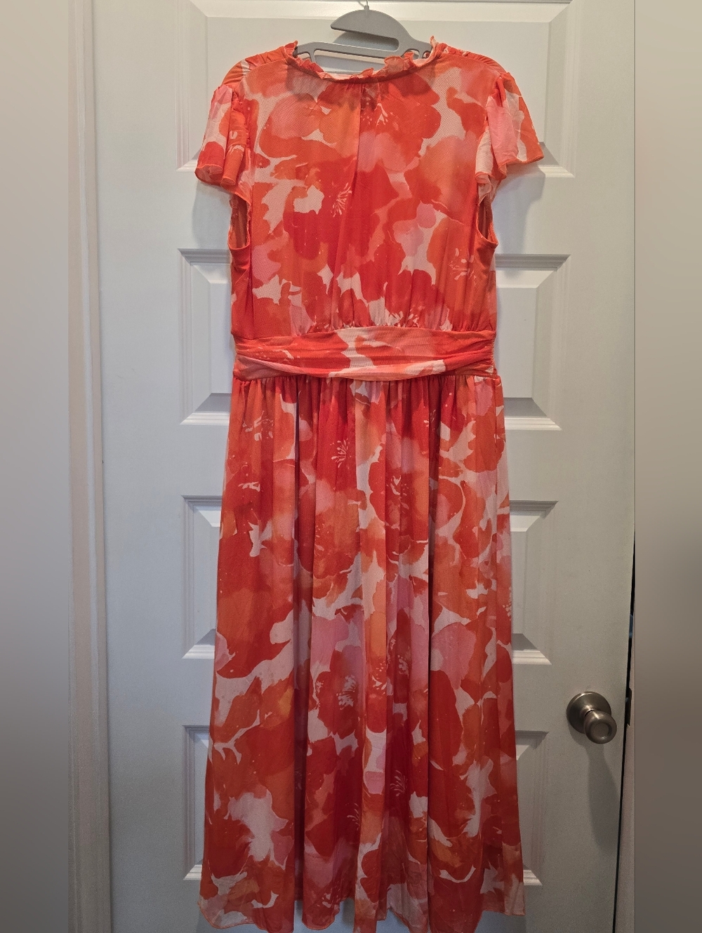 PRETTYGARDEN Womens Orange Floral Maxi Dress - Picture 2 of 6